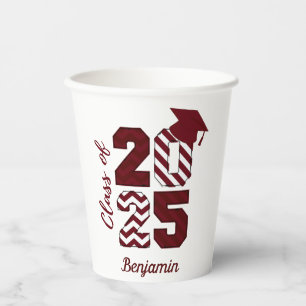 Gobelets En Papier Catégorie de 2025 Burgundy et Blancs - Plafond de