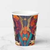 Gobelets En Papier Catrina Day Of Dead 1 Avec Texte (Droite)