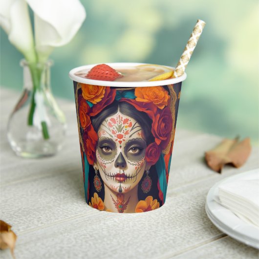 Gobelets En Papier Catrina Day Of The Dead 1 (Insitu)