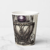 Gobelets En Papier Cauldron argenté orné avec balle en cristal violet (Verso)
