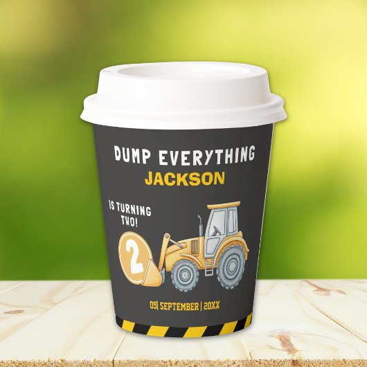 Gobelets En Papier "Caution: Party Ahead! Construction Birthday 2