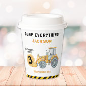 Gobelets En Papier "Caution: Party Ahead! Construction Birthday 3