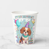 Gobelets En Papier Cavalier King Charles Pastel C'est mon anniversair (Verso)