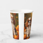 Gobelets En Papier Cavalier King Charles Spaniel Chiot Citrouille d'a (Gauche)
