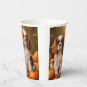 Gobelets En Papier Cavalier King Charles Spaniel Chiot Citrouille d'a (Droite)