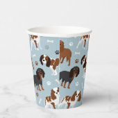Gobelets En Papier Cavalier King Charles Spaniel Paws and Bones (Droite)