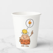 Gobelets En Papier Cavewoman pense au bâton de feu (Recto)