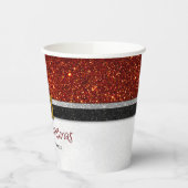 Gobelets En Papier Ceinture et boucle du Père Noël - Joyeux Noël (Gauche)