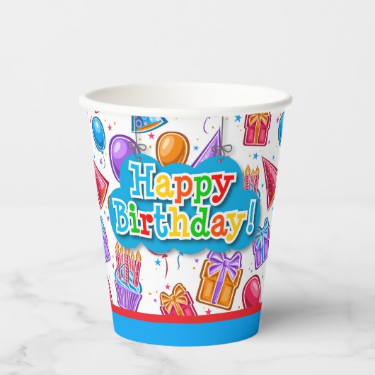 Gobelets En Papier Célébration d'anniversaire (Recto)
