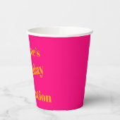Gobelets En Papier Célébration d'anniversaire Bold Pink et Bright Ora (Gauche)