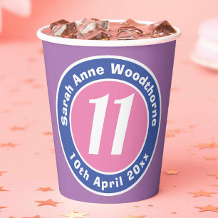 Gobelets En Papier Célébration d'anniversaire d'enfant avec âge