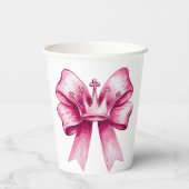 Gobelets En Papier Célébration de la Bow rose et du Baby shower de la (Verso)