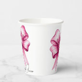 Gobelets En Papier Célébration de la Bow rose et du Baby shower de la (Gauche)