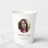 Gobelets En Papier Celebration of Life Photo Memorial Keepsake (Verso)