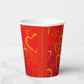 Gobelets En Papier Célébrer l'amour Coeurs rouges (Droite)