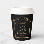 Gobelets En Papier Céleste Black Gold Sun Moon Stars 30e anniversaire (Verso)