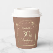 Gobelets En Papier Celestial Mocha Gold Sun Moon Stars 30e anniversai (Verso)
