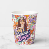 Gobelets En Papier Célibataire Groovy 70s dernière bringue disco ID92 (Verso)