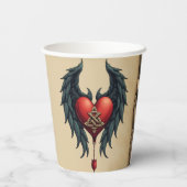 Gobelets En Papier Celtic elegance with a heart and wings. (Verso)