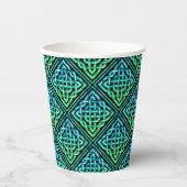 Gobelets En Papier Celtic Knot Blue Green - Black Paper Cup (Recto)