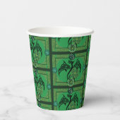 Gobelets En Papier Celtique irlandais de dragon vert (Verso)