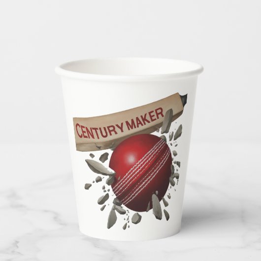 Gobelets En Papier Century Maker Cricket Bat et Ball Sports (Recto)