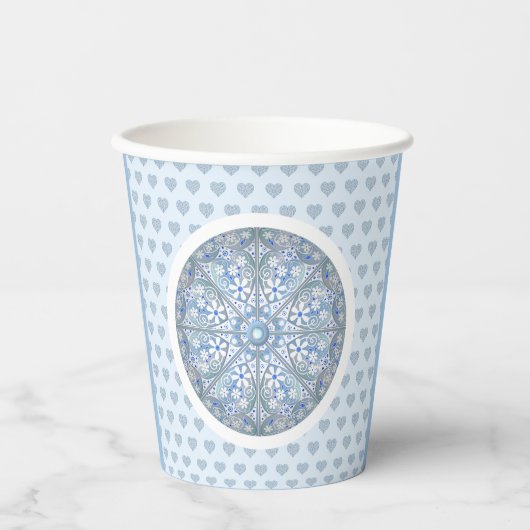 Gobelets En Papier Céramique Lace Bleu clair (Recto)