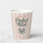 Gobelets En Papier Cercle de Réflexion Mariage Parfait Tennis (Verso)