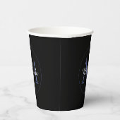 Gobelets En Papier Cercle minimal moderne nom initial monogramme mode (Droite)