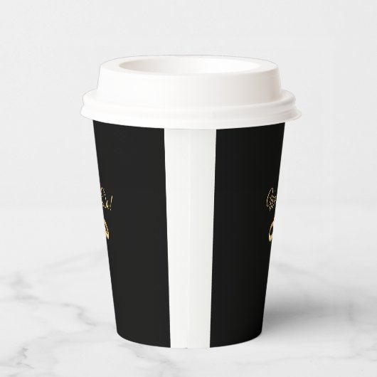 Gobelets En Papier Cercles Mariages Noir et Or- (Droite)