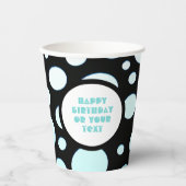 Gobelets En Papier Cercles modernes Pois bleus et blancs (Recto)