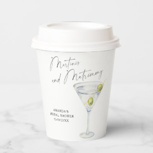 Gobelets En Papier Cérémonie de mariage et Martini Baby shower