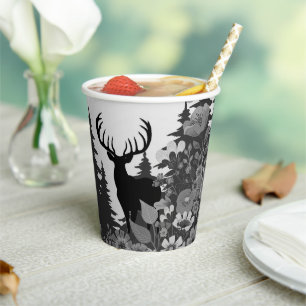 Gobelets En Papier Cerf avec grand rack hors forêt