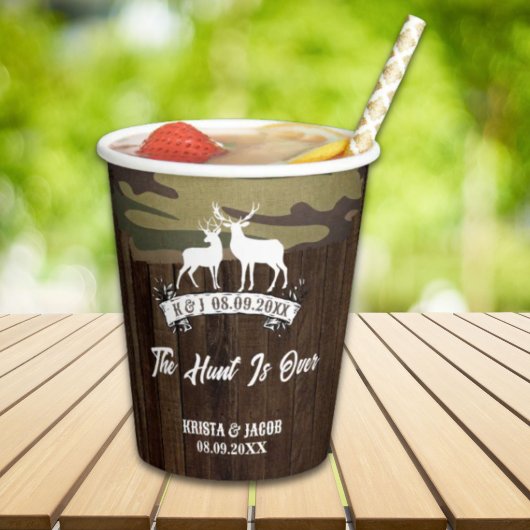 Gobelets En Papier Cerf de l'Ouest La Chasse Est Terminée Mariage