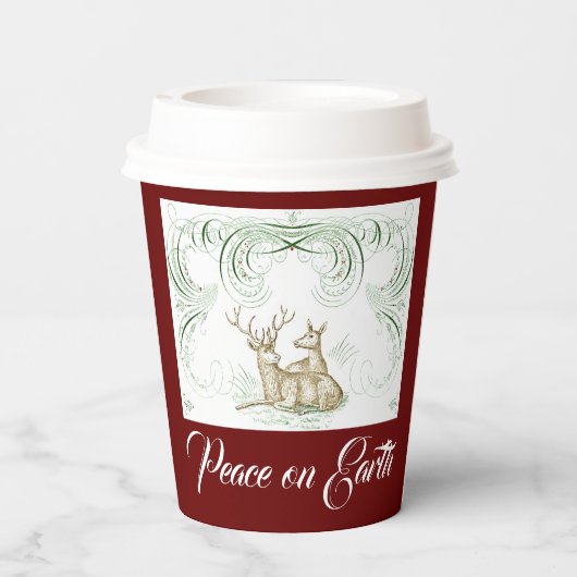 Gobelets En Papier Cerf de Noël (Verso)