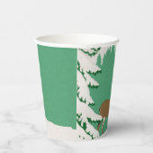 Gobelets En Papier Cerf femelle Brown dans la pinte à neige vert (Droite)