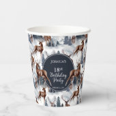 Gobelets En Papier Cerf rustique Woodsy | Forêt 18ème anniversaire Pa (Verso)