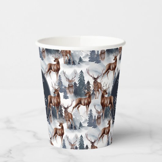 Gobelets En Papier Cerf rustique Woodsy | Forêt 18ème anniversaire Pa (Gauche)