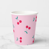Gobelets En Papier Cerise esthétique Cerises Motif Pastel Pink (Recto)