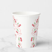 Gobelets En Papier Cerise sur le Baby shower de coquette Bow rose (Droite)