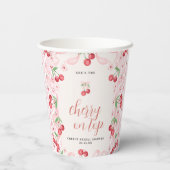 Gobelets En Papier Cerise sur le dessus | FÊTE DES MARIÉES (Verso)