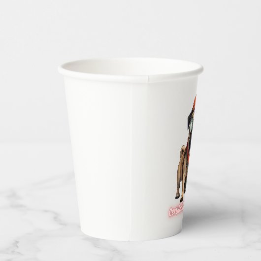 Gobelets En Papier Certified Cuddle Expert Paper Cup – Cute Pug Party (Droite)
