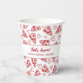 Gobelets En Papier C'est Amore Fête de Mariage avec Pizza Dessinée à  (Recto)