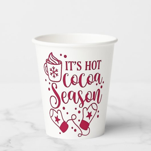Gobelets En Papier C'est Chocolat chaud saison Noël Cacoa (Recto)
