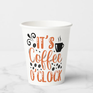 Gobelets En Papier C'est du café O'clock Tasses de papier