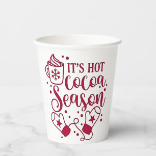 Gobelets En Papier C'est la saison du chocolat chaud Cacoa Noël