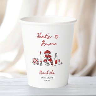 Gobelets En Papier C'est l'Amore Nourriture Italienne Fête de Mariage