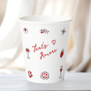 Gobelets En Papier C'est l'Amore Nourriture Italienne Fête de Mariage
