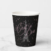 Gobelets En Papier C'est si Bon Parisian Sweet 16 Rose Black ID1162 (Verso)