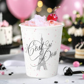 Gobelets En Papier C'est si Bon Parisian Sweet 16 Rose White ID1162